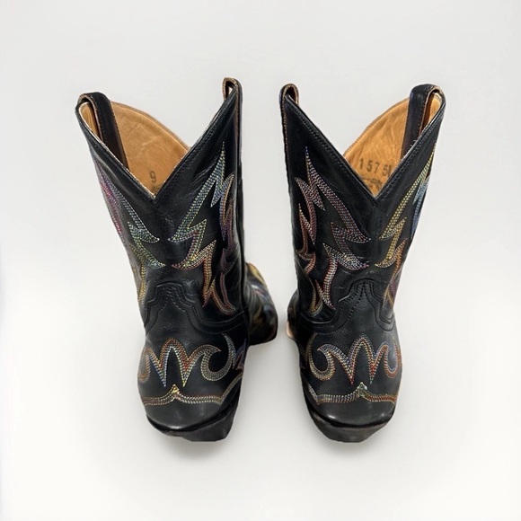 Heritage Boot Co. The Ella Peewee Western Boots, Black Calfskin,‎ Women's Size 9 - Picture 4 of 9